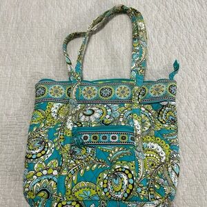 Vera Bradley Blue and Green Paisley Tote Bag
